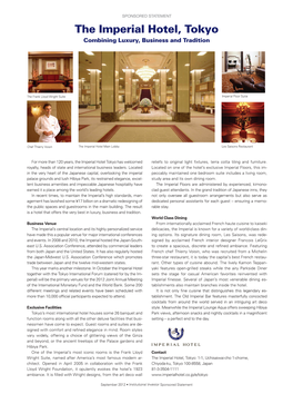 The Imperial Hotel, Tokyo Combining Luxury, Business and Tradition