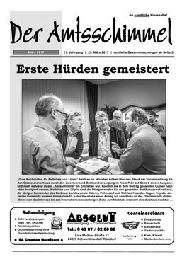 Erste Hürden Gemeistert