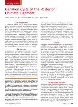 Ganglion Cysts of the Posterior Cruciate Ligament