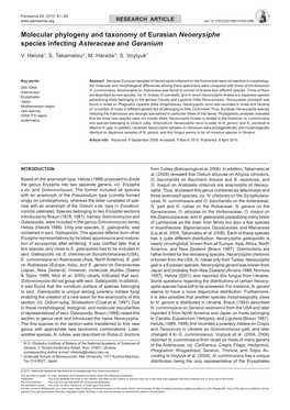 Molecular Phylogeny and Taxonomy of Eurasian Neoerysiphe Species Infecting Asteraceae and Geranium