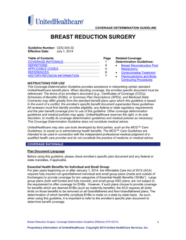 Breast Reduction Surgery