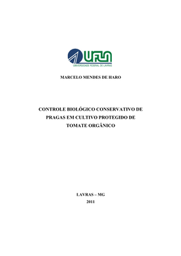 Controle Biológico Conservativo De Pragas Em Cultivo Protegido De Tomate Orgânico