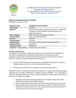 COMMUNITY DEVELOPMENT DEPARTMENT Planning and Zoning Division 1725 Reynolds Street, Suite 200, Brunswick, GA 31520 Phone: 912-554-7428/Fax: 1-888-252-3726