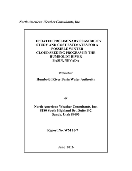 North American Weather Consultants, Inc. UPDATED PRELIMINARY