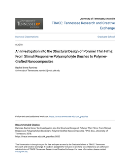 An Investigation Into the Structural Design of Polymer Thin Films: from Stimuli Responsive Polyampholyte Brushes to Polymer- Grafted Nanocomposites