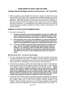 CORE AREAS of WILD LAND 2013 MAP Scottish Natural Heritage's