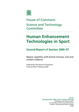 Human Enhancement Technologies in Sport