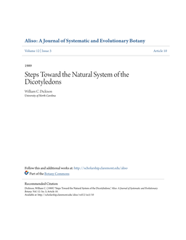 Steps Toward the Natural System of the Dicotyledons William C