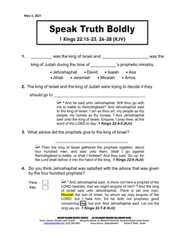 Speak Truth Boldly