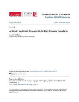 Artificially Intelligent Copyright: Rethinking Copyright Boundaries