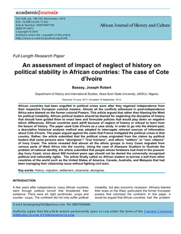 The Case of Cote D'ivoire
