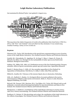Leigh Marine Laboratory Publications
