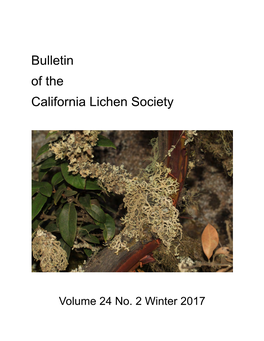 Bulletin of the California Lichen Society