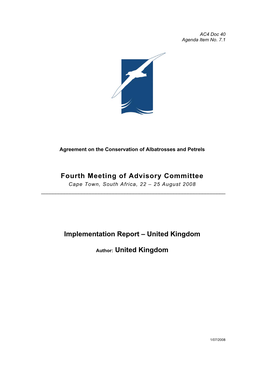 Fourth Meeting of Advisory Committee Implementation Report