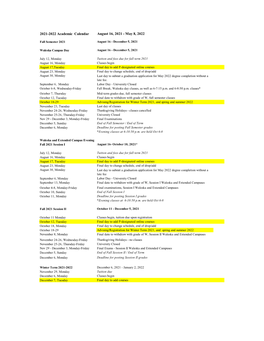 May 8, 2022 2021-2022 Academic Calendar