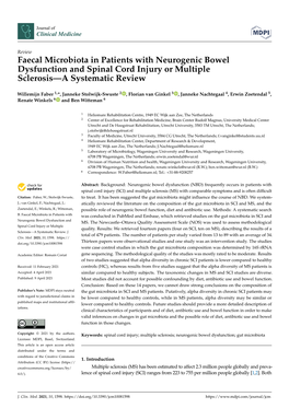 Faecal Microbiota in Patients with Neurogenic Bowel Dysfunction and Spinal Cord Injury Or Multiple Sclerosis—A Systematic Review