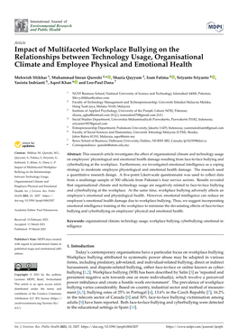 Impact of Multifaceted Workplace Bullying on the Relationships Between Technology Usage, Organisational Climate and Employee Physical and Emotional Health