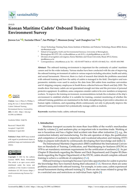 Korean Maritime Cadets' Onboard Training Environment Survey