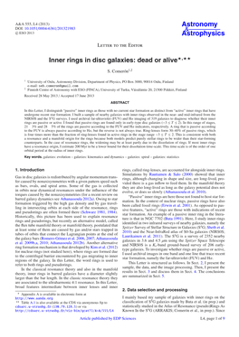 Inner Rings in Disc Galaxies: Dead Or Alive�,