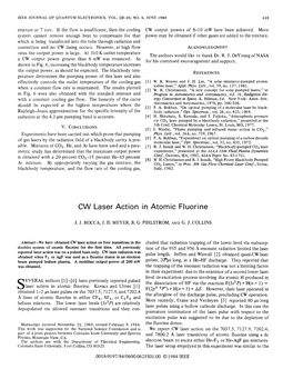 CW Laser Action in Atomic Fluorine