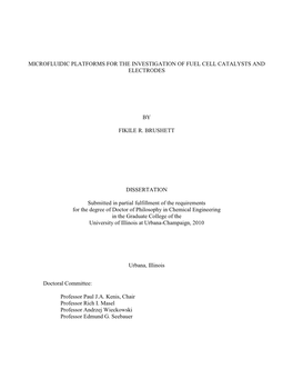 Microfluidic Platforms for the Investigation of Fuel Cell Catalysts and Electrodes