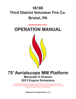 OPERATION MANUAL 75' Aerialscope MM Platform