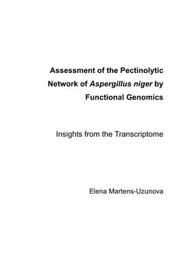 Assessment of the Pectinolytic Network of Aspergillus Niger by Functional Genomics