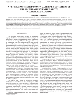 A Revision of the Red-Brown Caberine Geometrids of the Southeastern United States (Geometridae: Caberini)