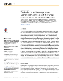 The Evolution and Development of Cephalopod Chambers and Their Shape