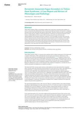 Recurrent Amaurosis Fugax Secondary to Tolosa- Hunt Syndrome: a Case Report and Review of Phenotypes and Pathology