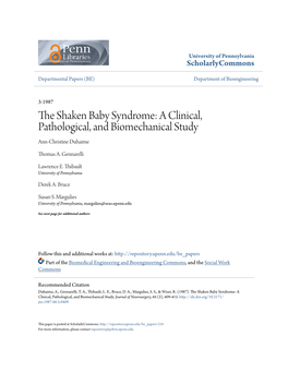 The Shaken Baby Syndrome