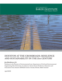 HOUSTON at the CROSSROADS: RESILIENCE and SUSTAINABILITY in the 21St CENTURY