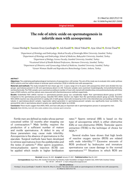 The Role of Nitric Oxide on Spermatogenesis in Infertile Men with Azoospermia