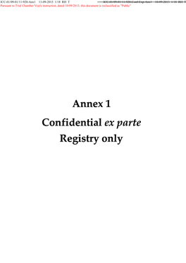 Annex 1 Confidential Ex Parte Registry Only