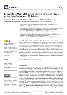 Polyamide 12 Materials Study of Morpho-Structural Changes During Laser Sintering of 3D Printing