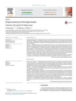 Surgical Anatomy of the Hippocampus