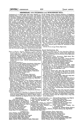 AMERSHAM:, with COLESHILL and WINCHMORE HILL. Official Establishments, Local Institutions, &C. Amersham