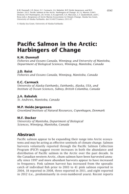 Pacific Salmon in the Arctic: Harbingers of Change