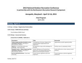 2015 Conference Program