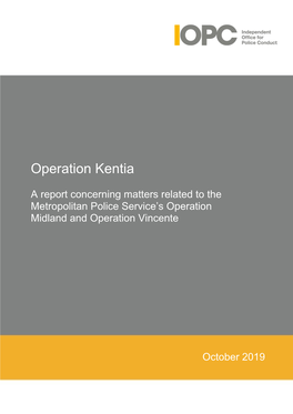 Operation Kentia Investigation Report