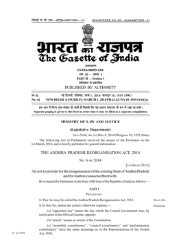 The Andhra Pradesh Reorganisation Act 2014