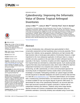 Improving the Informatic Value of Diverse Tropical Arthropod Inventories