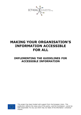 Making Your Organisation's Information Accessible For