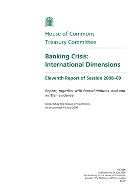 Banking Crisis: International Dimensions