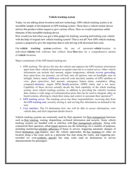 Vehicle Tracking System Today, We Are Talking About Invention and New Technology. GPS Vehicle Tracking System Is an Incredible