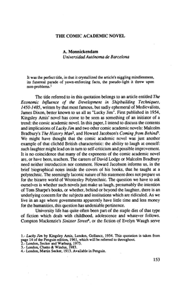 THE COMIC ACADEMIC NOVEL A. Monnickendam Universidad Autónoma De Barcelona Economic Influence of the Development in Shipbuildin