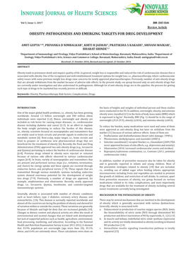 Obesity: Pathogenesis and Emerging Targets for Drug Development