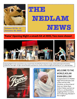 NEDLAM NEWS/ Vol III No. 16 January 10, 2020 Copy