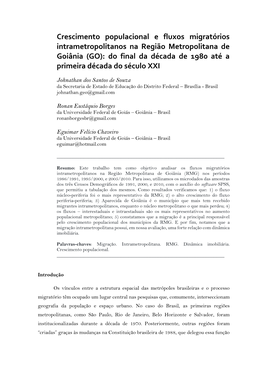 Crescimento Populacional E Fluxos Migratórios