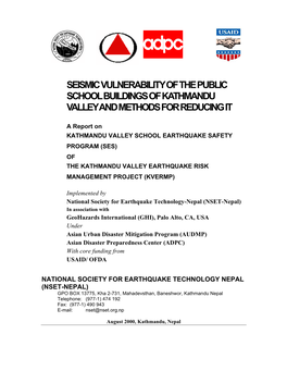 Seismic Vulnerability of the Public School Buildings of Kathmandu Valley and Methods for Reducing It